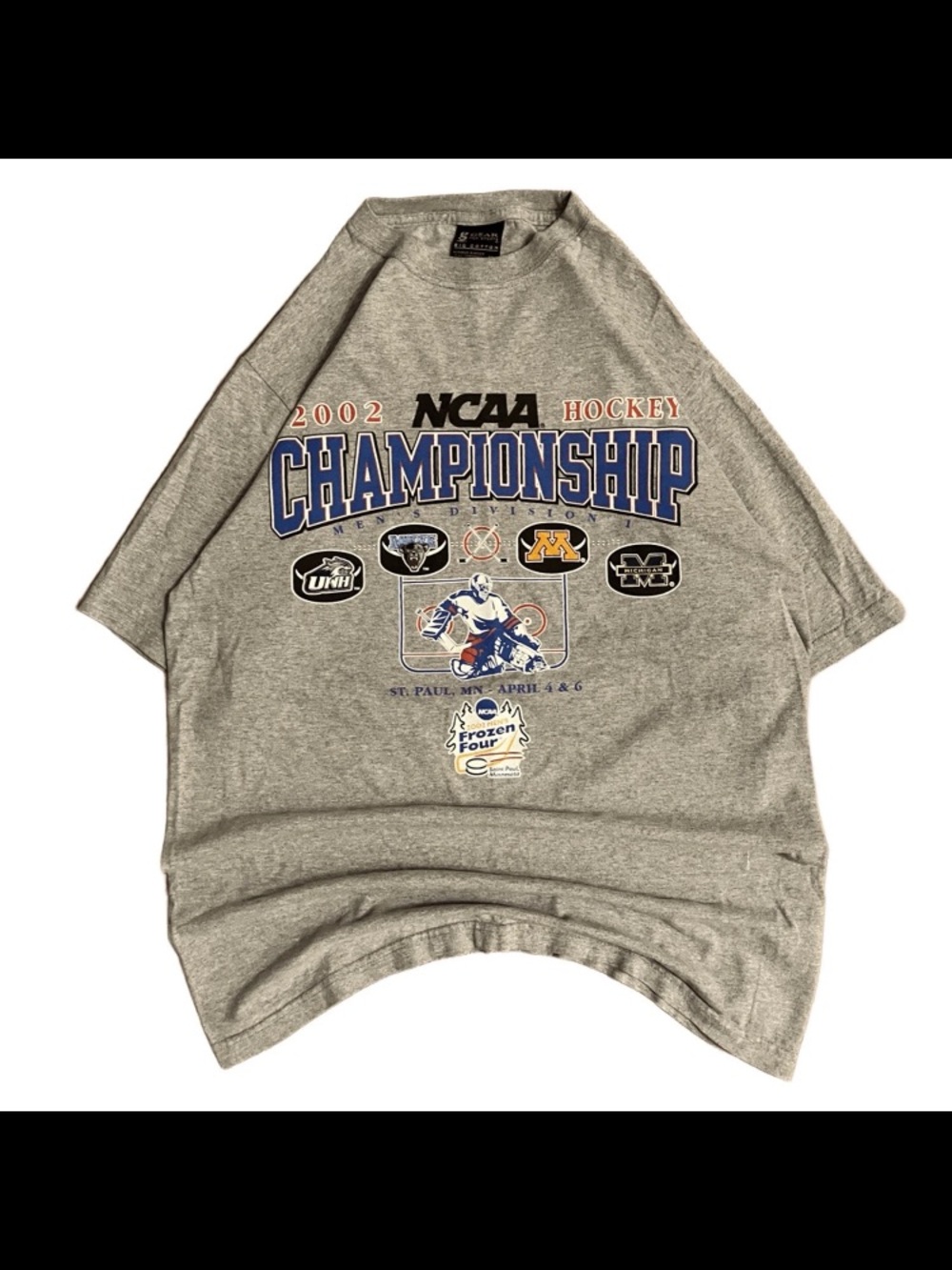Vintage 2002 NCAA Frozen Four T Shirt Mens Medium Ice Hockey Hockey Minnesota